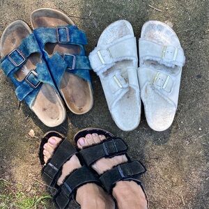 Birkenstocks sz 41 fits women’s 10  all 3 pairs pre owned leather shearling